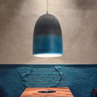 Arisha Suspension Pot Naturelle, Résine/Acrylique, Bleu/Noir/Gris, Chambre