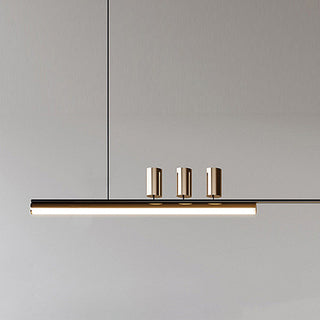 Arisha Longueur Moderne LED Suspension Noir Métal Salle À Manger
