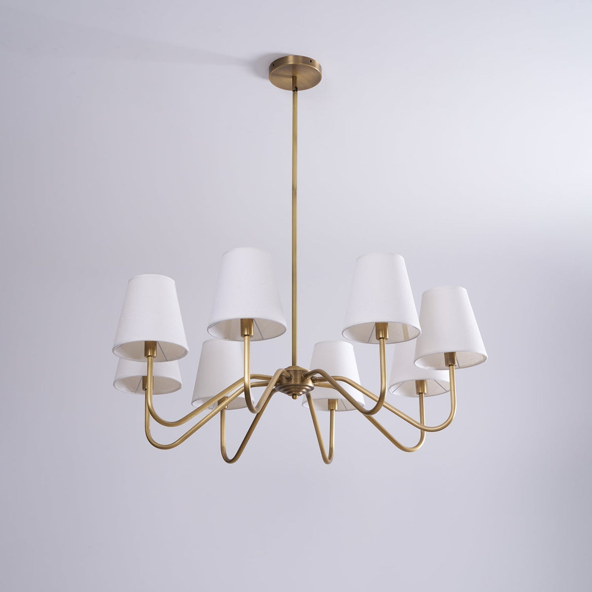 Sorina Lustre Industriel Vintage en Laiton et Tissu