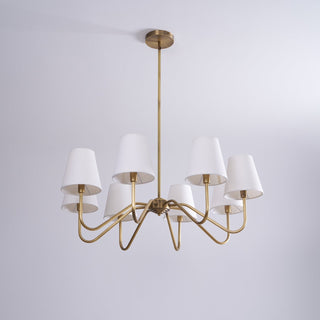 Viraean Lustre Industriel Vintage en Laiton et Tissu