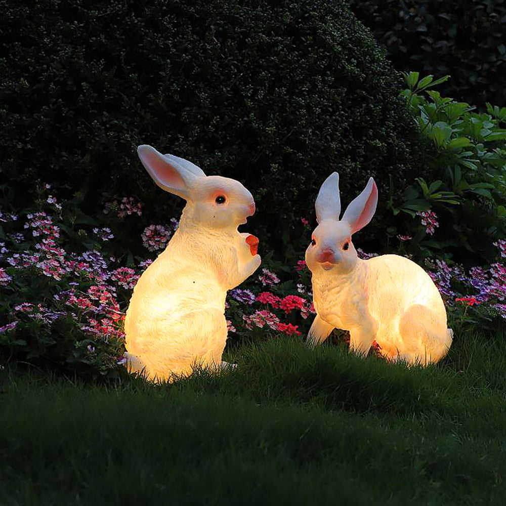 Arisha Lampadaire Lapin Moderne, Résine, Blanc, Extérieur