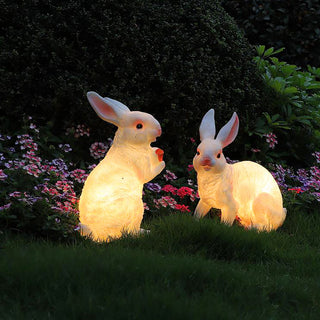 Arisha Lampadaire Lapin Moderne, Résine, Blanc, Extérieur