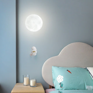 Aria Lune LED Applique Murale Blanc Résine Chambre Des Enfants