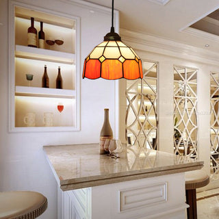 Tiffany Dôme Ombre Européenne Suspension Tachée Verre Salon
