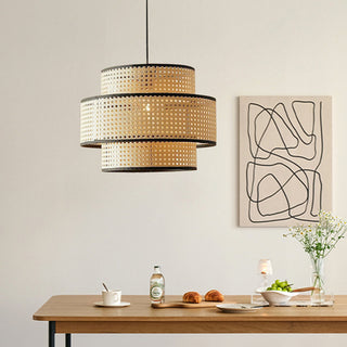 Ritta Suspension Cylindre Moderne, Métal/Acrylique, Bois, Salon