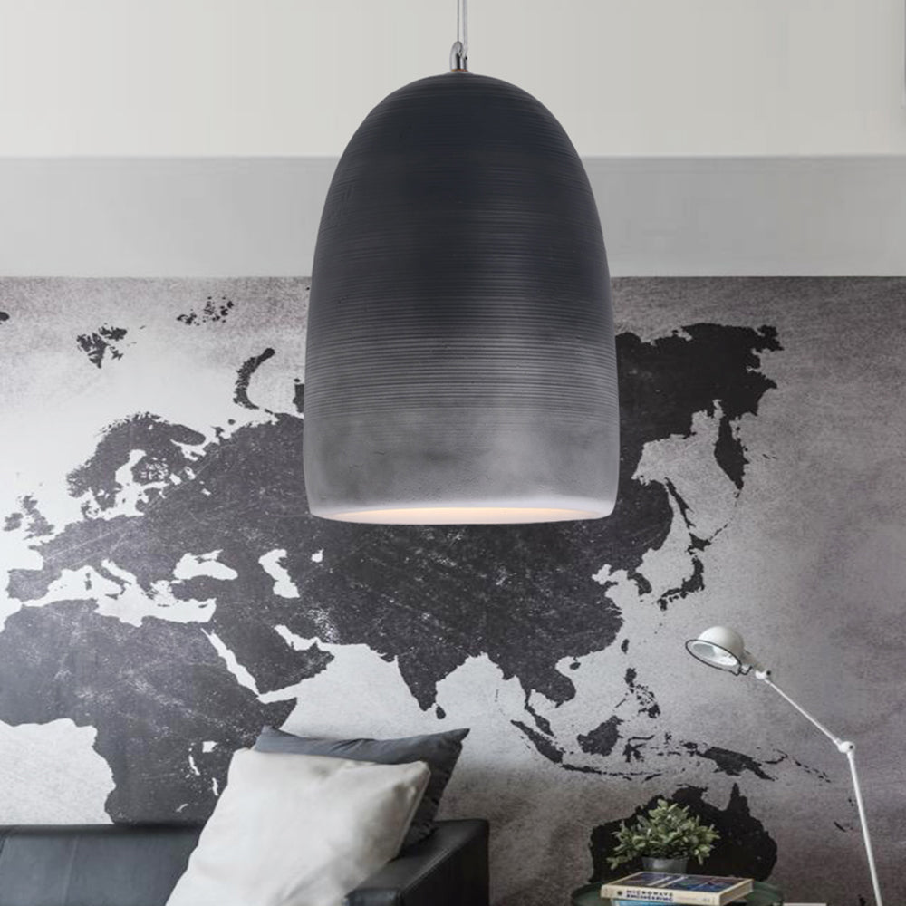 Arisha Suspension Pot Naturelle, Résine/Acrylique, Bleu/Noir/Gris, Chambre