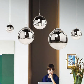 Valentina Industriel Rond Métal Verre Suspension Salon