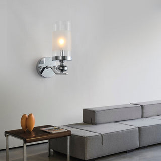 Silva Suspension Cylindre Moderne, Métal/Verre, Chromé, Salon/Salle à Manger