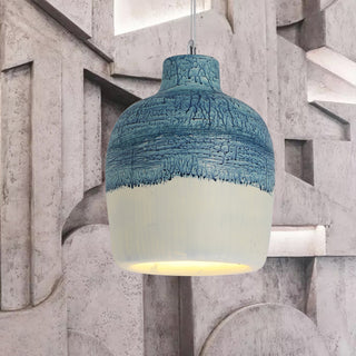 Avi Suspension Pot Retro, Résine/Acrylique, Gris/Blanc, Salon
