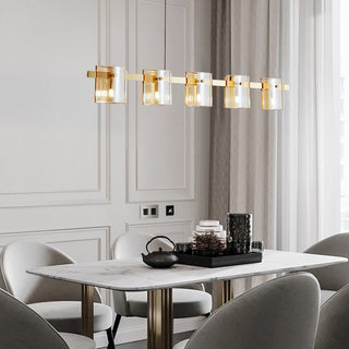 Arisha Suspension Cylindre Nordique, Cuivre/Verre, Noir/Or, Bar/Cuisine