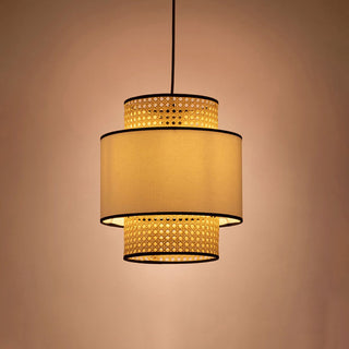 Ritta Suspension Cylindre Retro, Tissu, Beige, Salon
