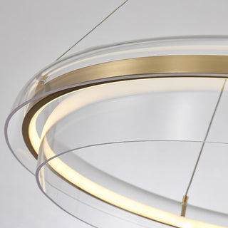 Arisha Suspension Ronde Moderne, Métal/Acrylique, Doré, Salon/Chambre à Coucher