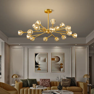 Valentina Luminaires Suspensions Multi Balle Moderne Cuivre/Cristal Noir/Doré Salon/Salle à Manger