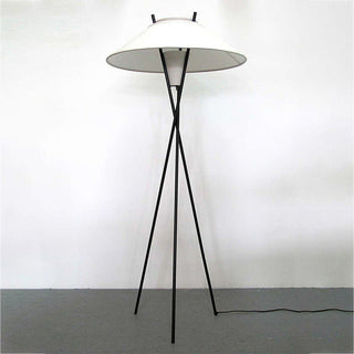 Arisha Lampadaire Trépied Simple, Métal/Tissu, Blanc, Chambre/Salon