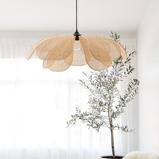 Ritta Suspension Vintage, Métal/Rotin, Bois, Salle à Manger