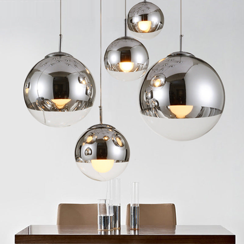 Valentina Industriel Rond Métal Verre Suspension Salon