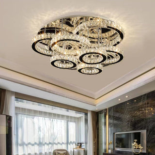 Kristy Design Italien LED Plafonnier Anneau Moderne Métal/Cristal Or Chambre à Coucher/Salle à Manger