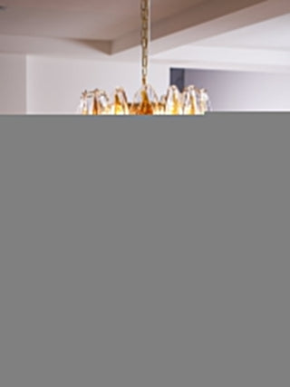 Aurora Lustre Ambre Feuille Verre Superposé Organique Chaleur