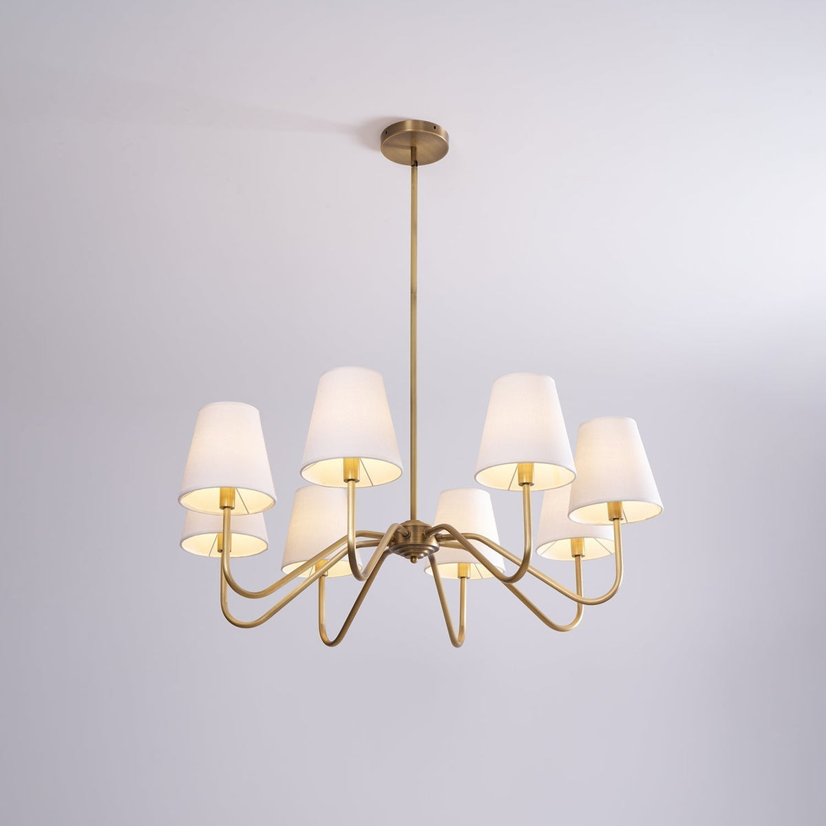Sorina Lustre Industriel Vintage en Laiton et Tissu