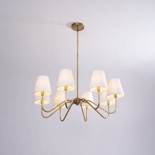Viraean Lustre Industriel Vintage en Laiton et Tissu