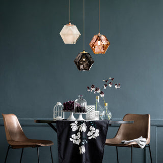 Valentina Polyèdre LED Suspension Métal Verre Cuisine Chambre à Coucher