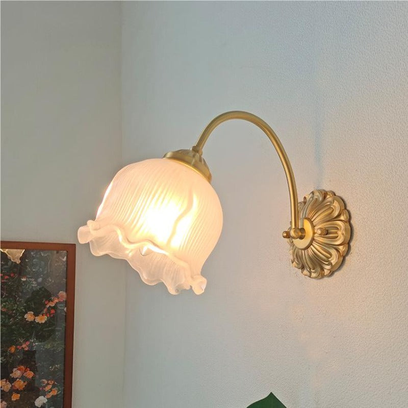 Arisha Rétro LED Applique Murale Or Métal Verre Salon Chambre À Coucher