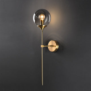 Valentina Applique Globe Murale Moderne, Métal/Verre, Gris/Ambre/Transparent/Blanc, Salle à Manger