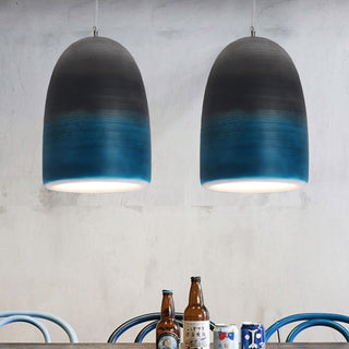Arisha Suspension Pot Naturelle, Résine/Acrylique, Bleu/Noir/Gris, Chambre