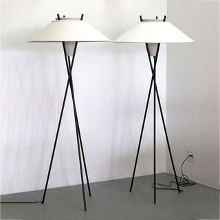 Arisha Lampadaire Trépied Simple, Métal/Tissu, Blanc, Chambre/Salon