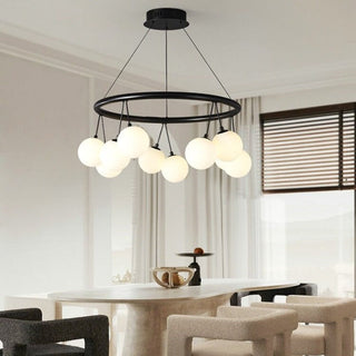 Valentina Nordique LED Lustre Noir Métal/Verre Salle À Manger/Chambre À Coucher