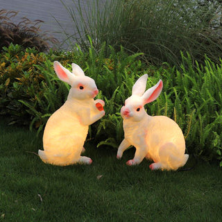 Arisha Lampadaire Lapin Moderne, Résine, Blanc, Extérieur