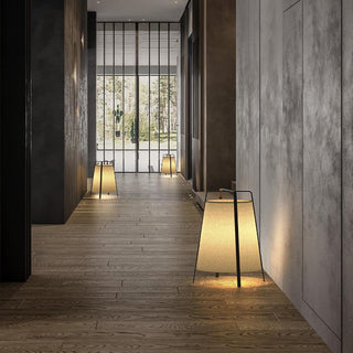 Ritta Lampadaire Dôme Nordique, Métal/Tissu, Beige, Chambre à Coucher