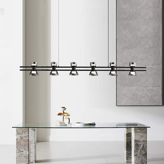 Arisha Suspension Linéaire Simple, Cuivre/Verre, Noir/Or, Salle de Bain/Chambre