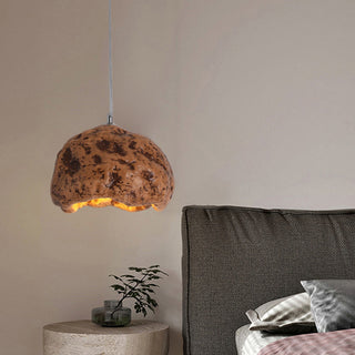 Avi Suspension Irrégulier Naturelle, Résine/Acrylique, Bois/Gris/Laiton, Chambre