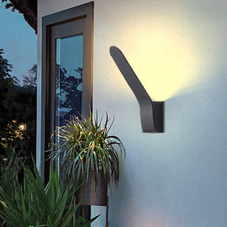 Ray Applique Murale Extérieur Linéaire Minimaliste, Métal/Verre, Noir, Extérieur