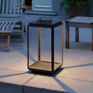 Ray Lampadaire Lanterne Minimaliste, Métal/Verre, Noir, Extérieur