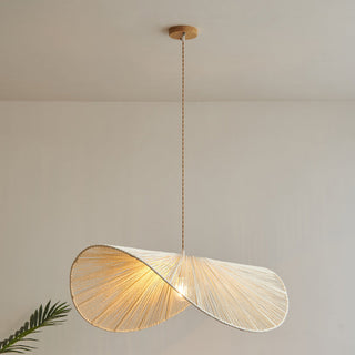 Ritta Twine Suspension Ronde Naturelle, Métal/Rotin, Marron/Beige, Cuisine/Bureau