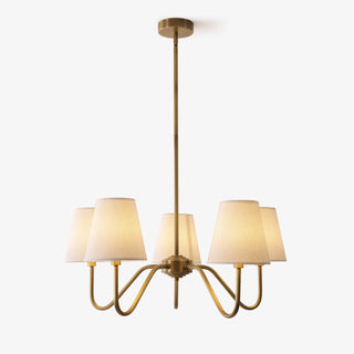 Viraean Lustre Industriel Vintage en Laiton et Tissu