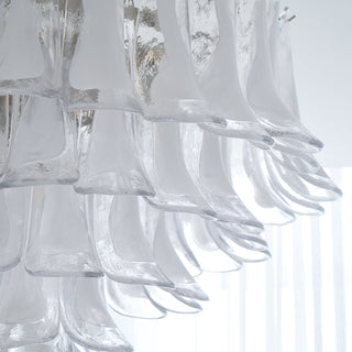 Aurora Plafonnier Transparent Verre Vague Superposé Élégant