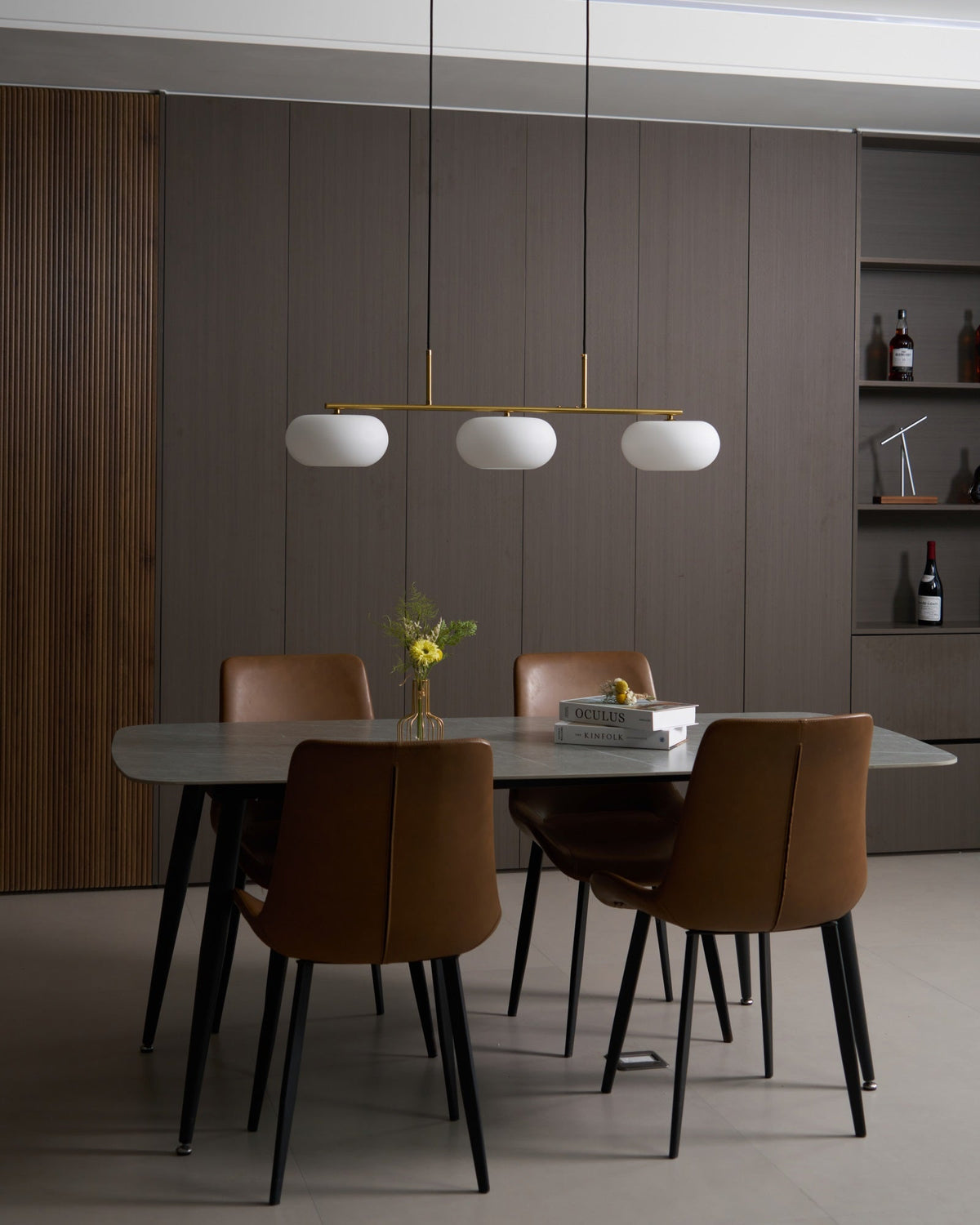 Sylvelise Suspension Lampe Linéaire à 3 Lumières en Forme de Globe