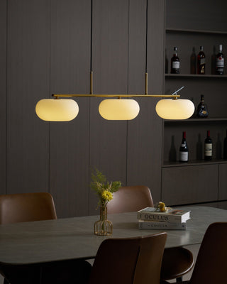Lustra Suspension Lampe Linéaire à 3 Lumières en Forme de Globe