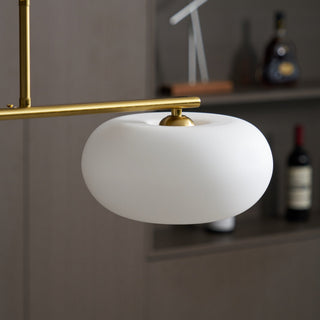 Lustra Suspension Lampe Linéaire à 3 Lumières en Forme de Globe