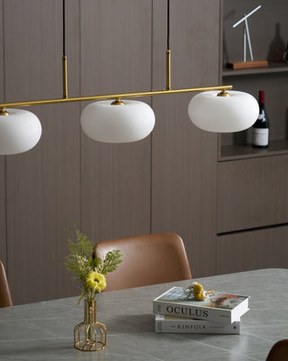 Lustra Suspension Lampe Linéaire à 3 Lumières en Forme de Globe