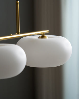Lustra Suspension Lampe Linéaire à 3 Lumières en Forme de Globe