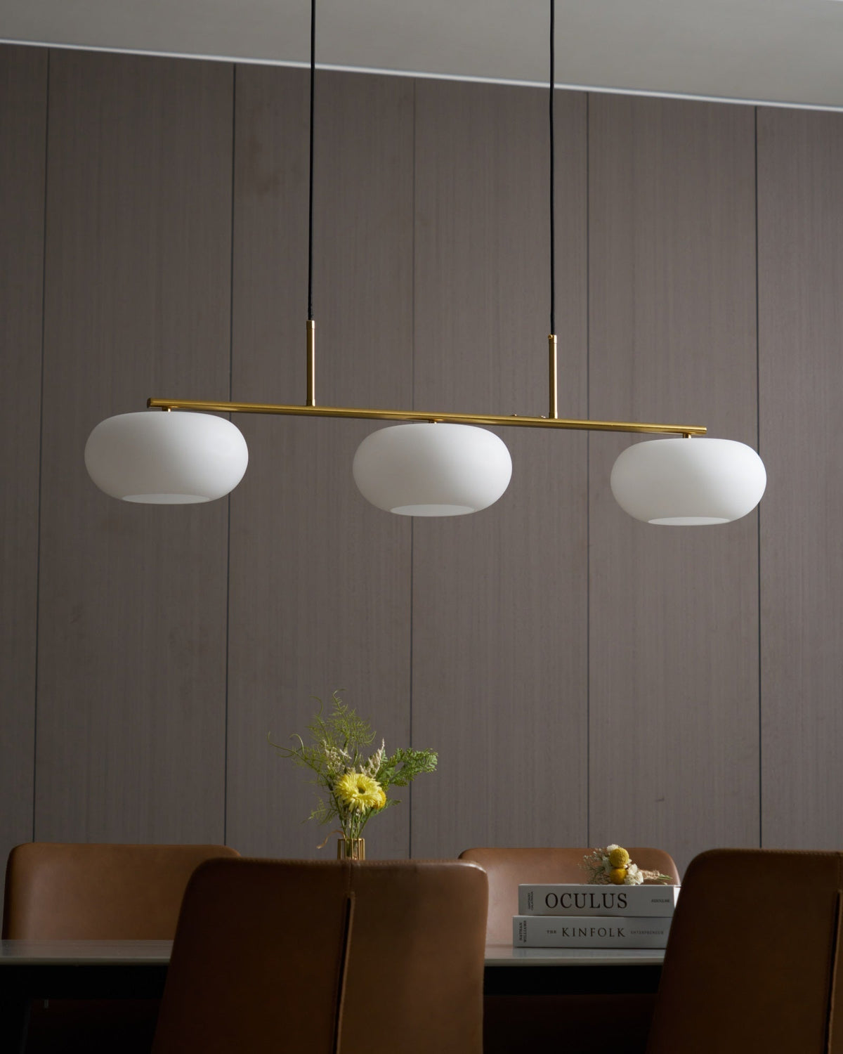 Sylvelise Suspension Lampe Linéaire à 3 Lumières en Forme de Globe