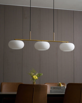 Lustra Suspension Lampe Linéaire à 3 Lumières en Forme de Globe
