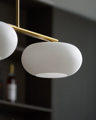 Lustra Suspension Lampe Linéaire à 3 Lumières en Forme de Globe