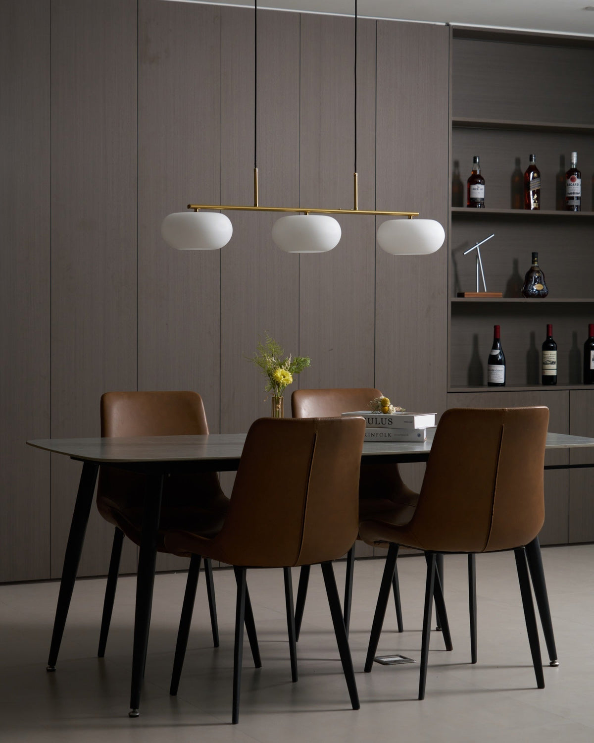 Sylvelise Suspension Lampe Linéaire à 3 Lumières en Forme de Globe