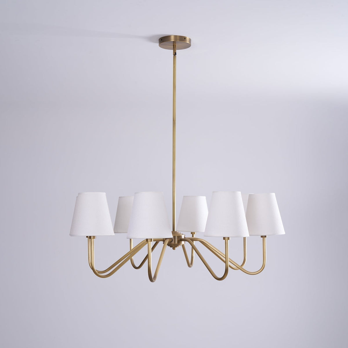 Sorina Lustre Industriel Vintage en Laiton et Tissu