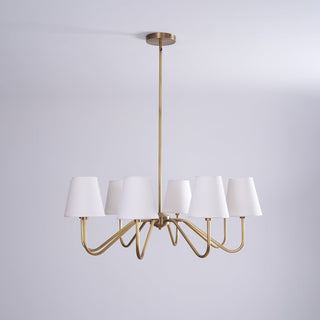 Viraean Lustre Industriel Vintage en Laiton et Tissu